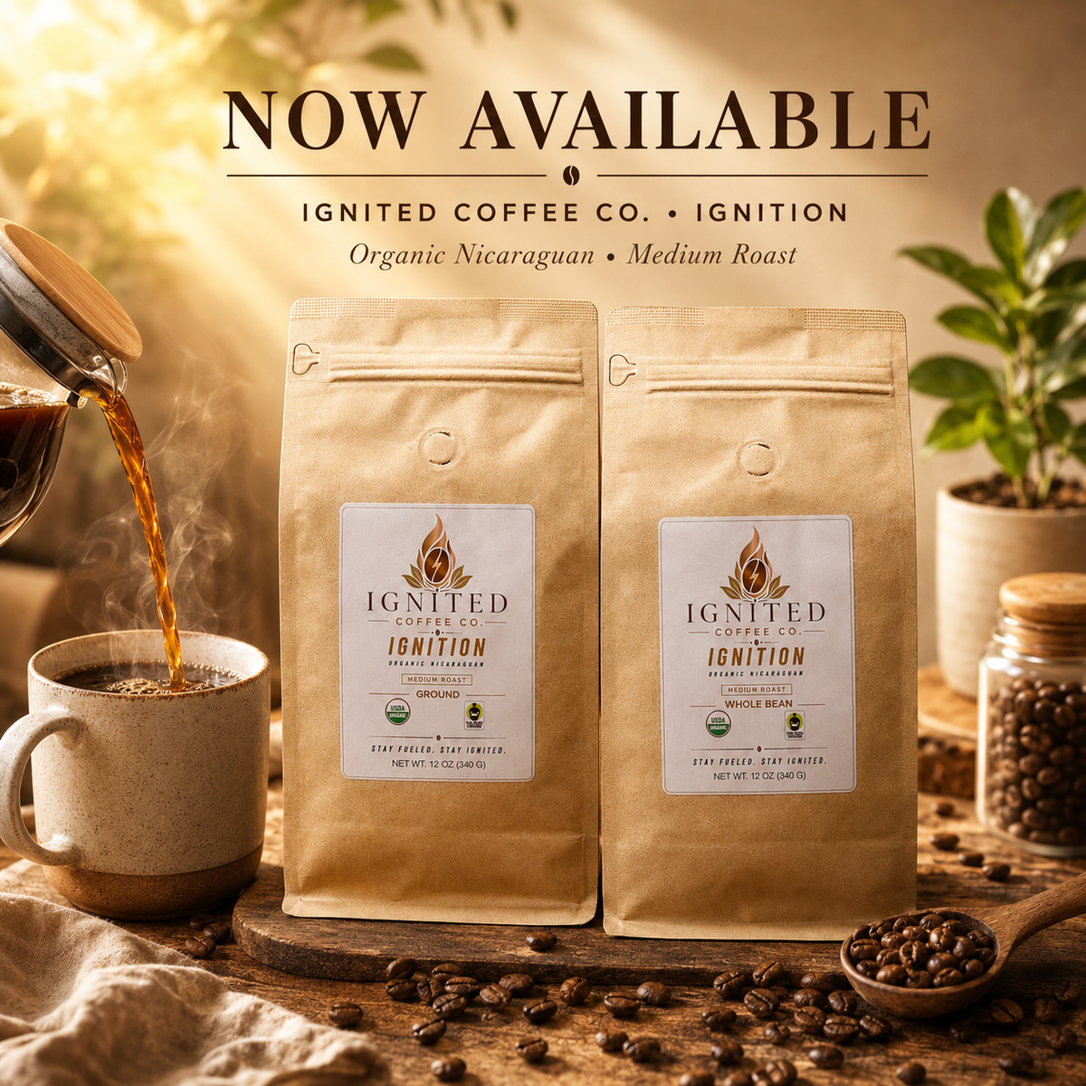 IGNITION – Organic Nicaraguan Medium Roast (Whole Bean)